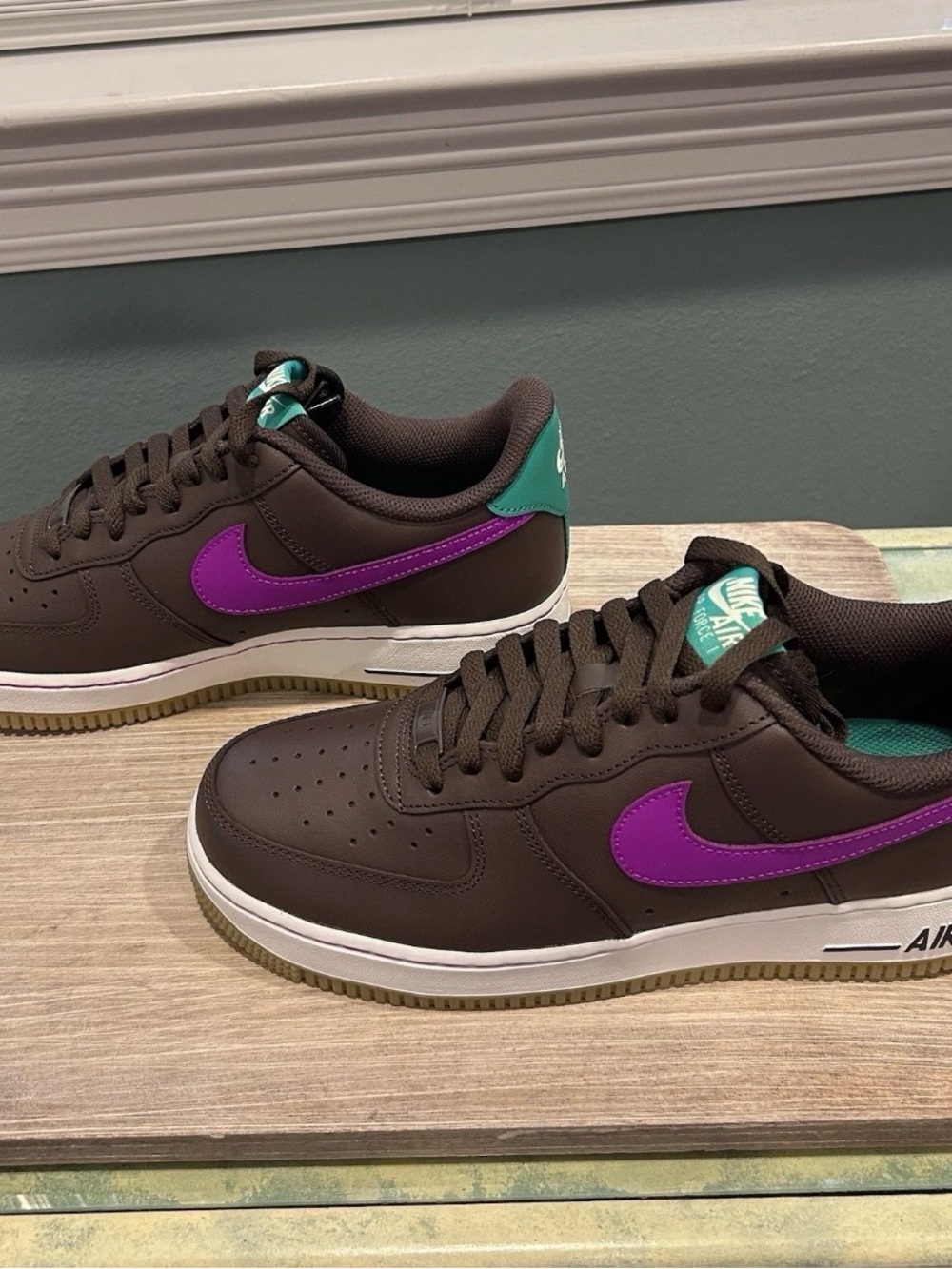 Nike Air Force 1 Low "Baroque Brown/Vivid Purple" ID# IM2368-237 Men’s 8.5 NWOB - Picture 6 of 11